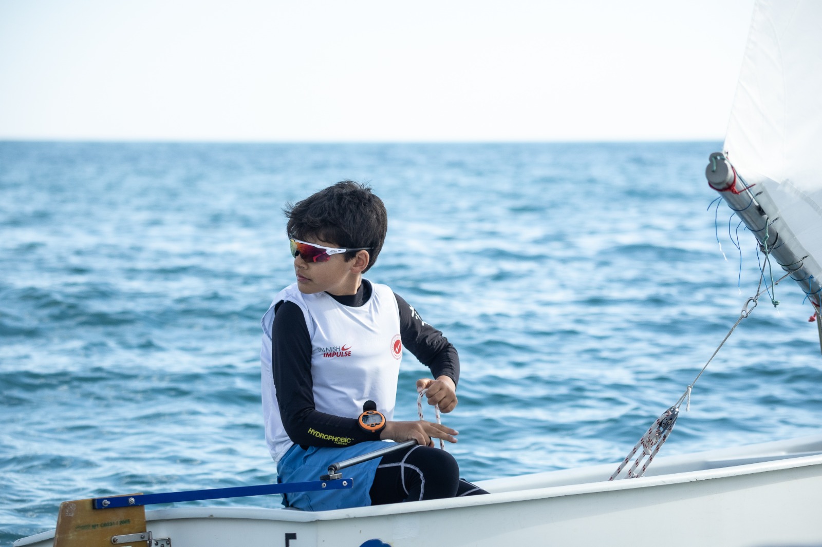 Student-athletes sailing on the Mediterranean
