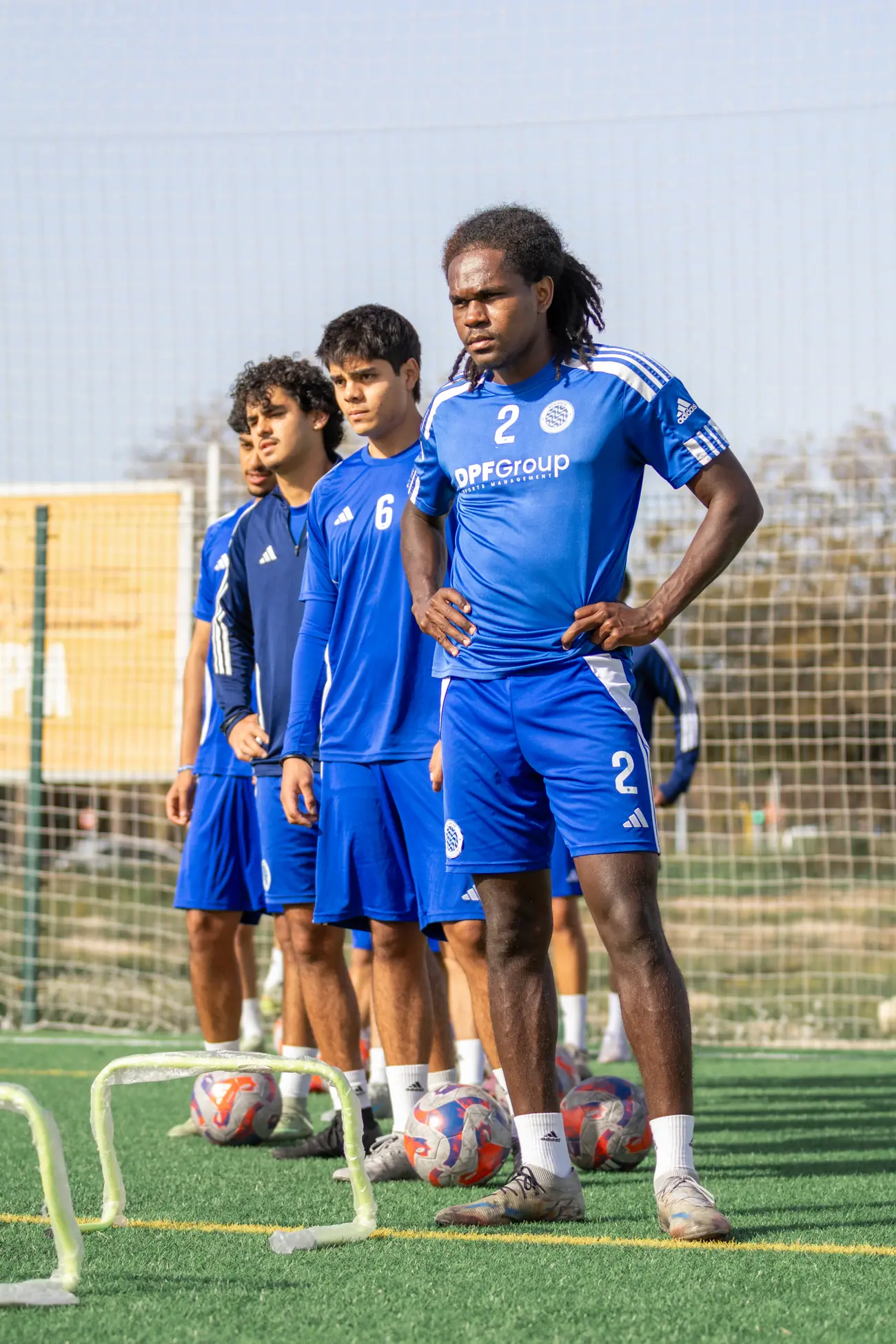 Players in DPF Group training kit at a session in Spain